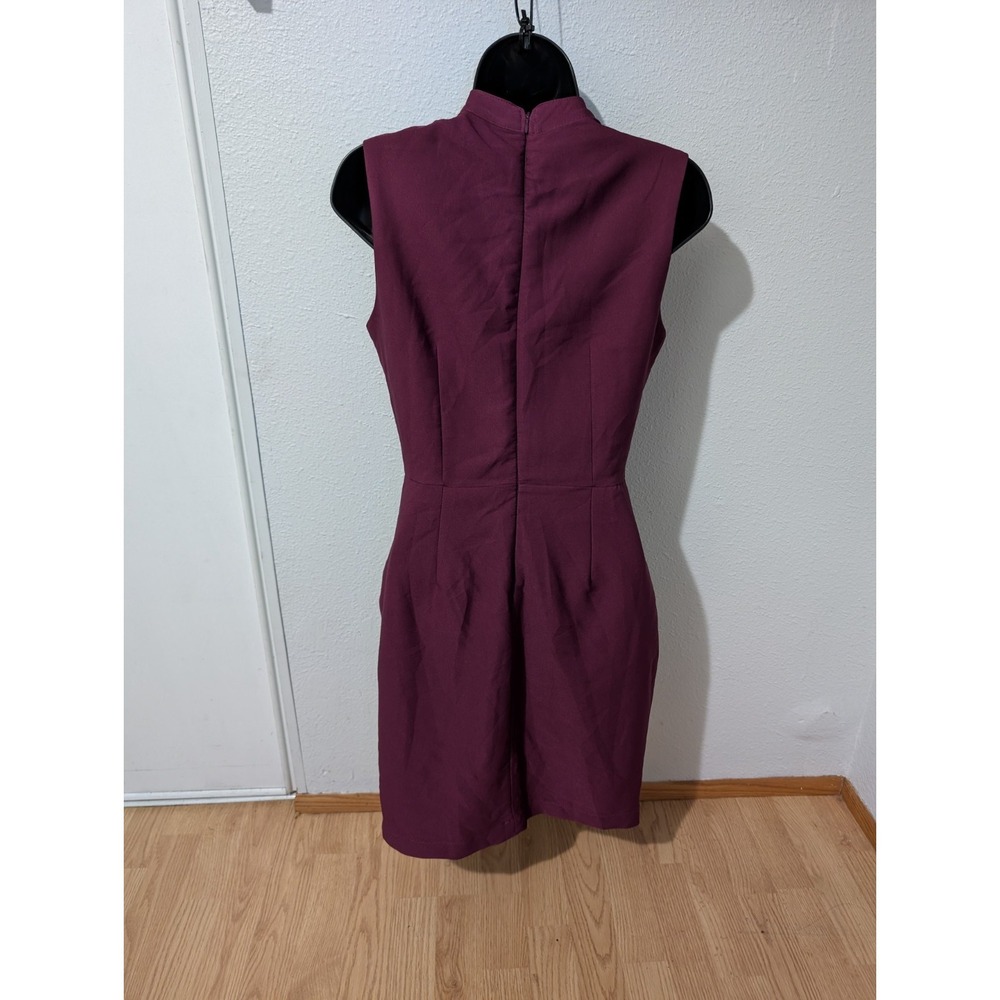 NWT‎ Trendyol Plum Mock Neck Sleeveless Midi Dress Size 2 EU34 Cutout Detail - Picture 4 of 9